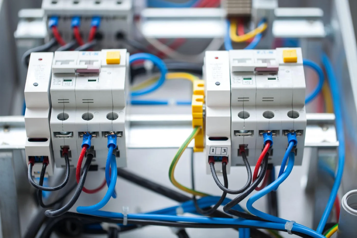 Industrial control panel and compact electrical components